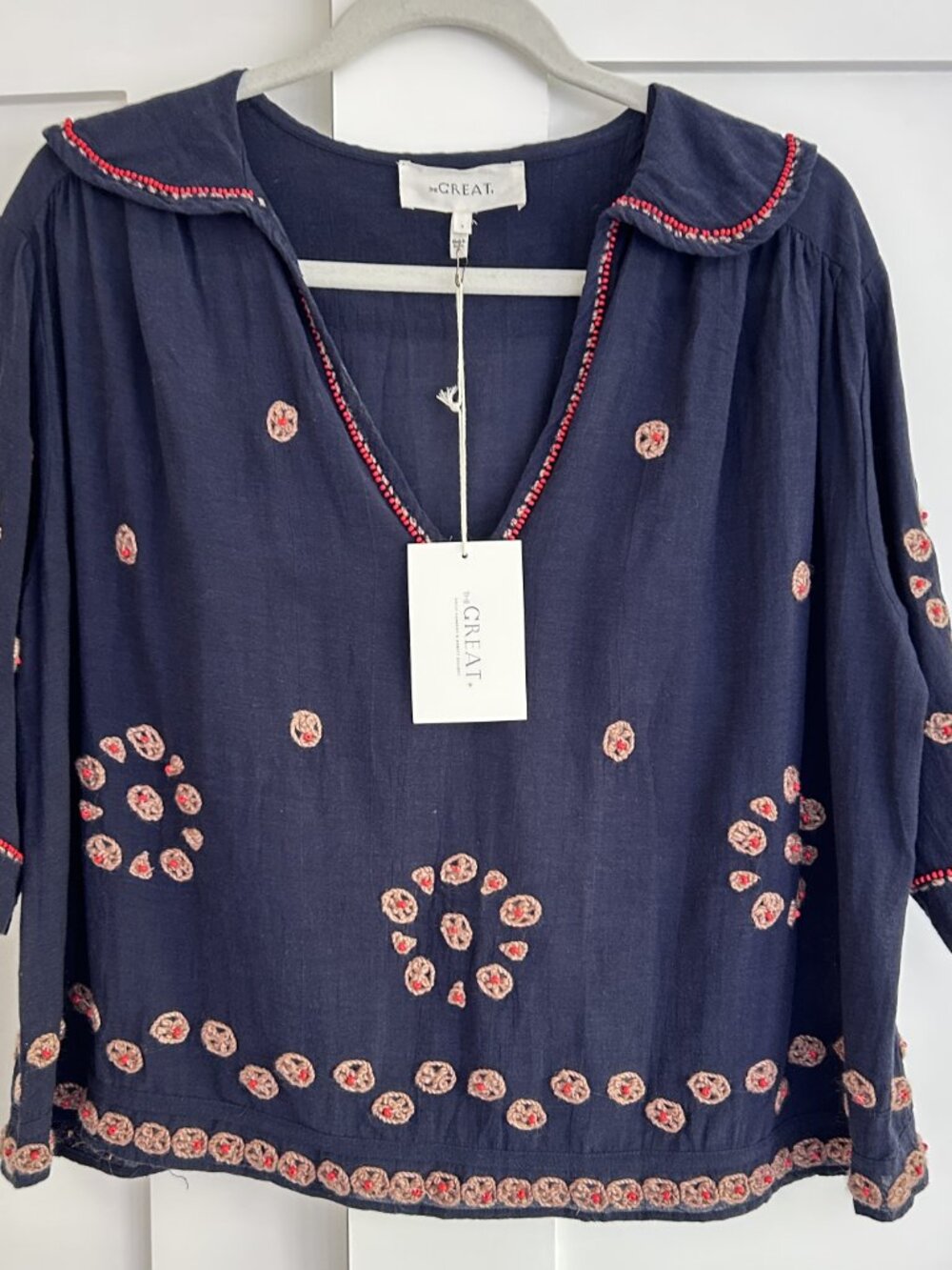THE GREAT. beaded vintage sailor top - NWT